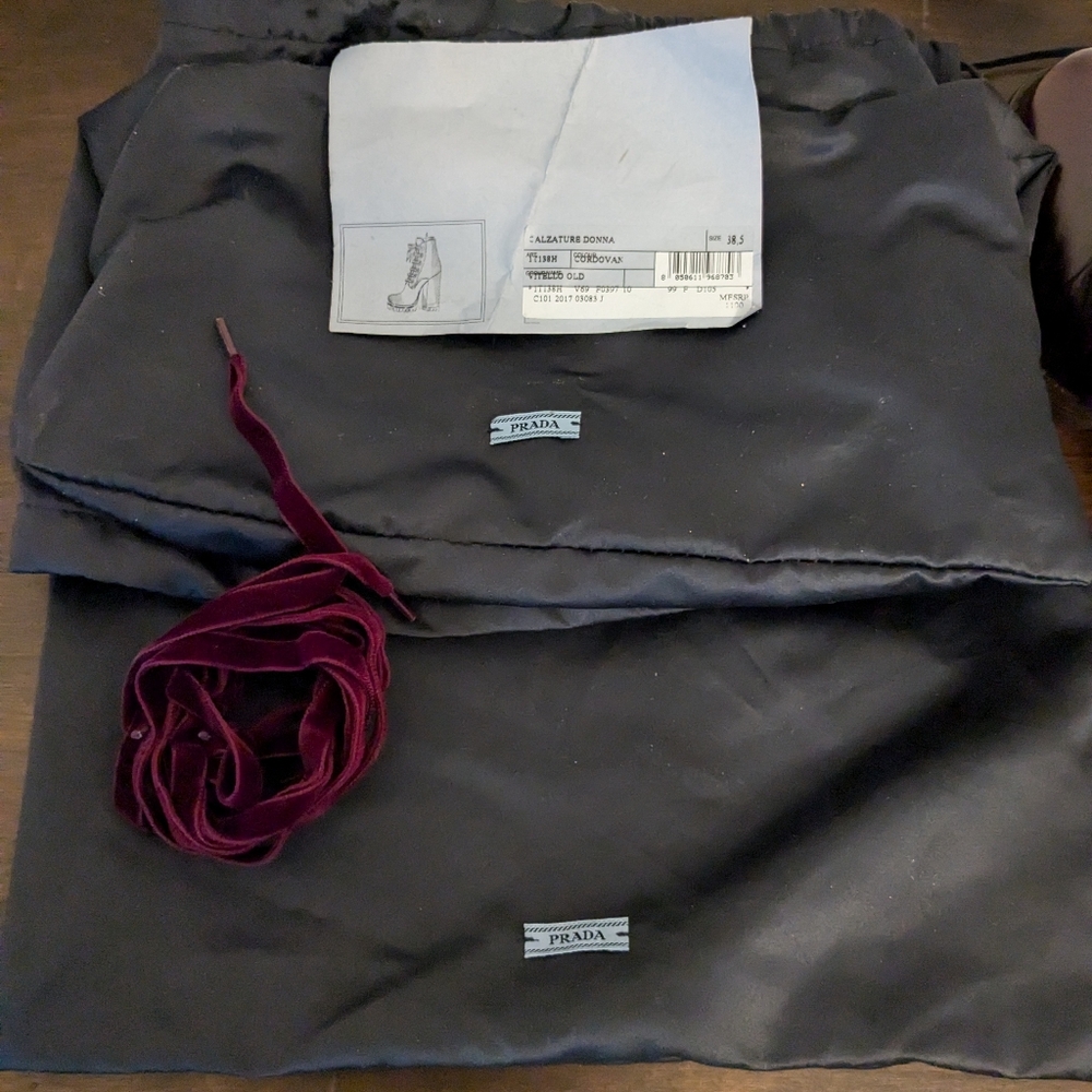 Prada - burgundy leather boots - Picture 8 of 8